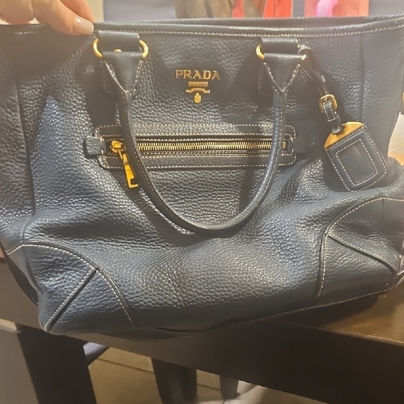 Prada Blue Leather Tote Bag - Picture 1 of 1
